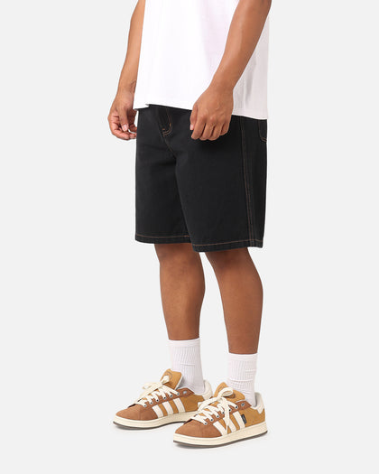S Double Print Denim Standard Shorts Black