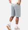 S Double Print Denim Standard Shorts Light Blue