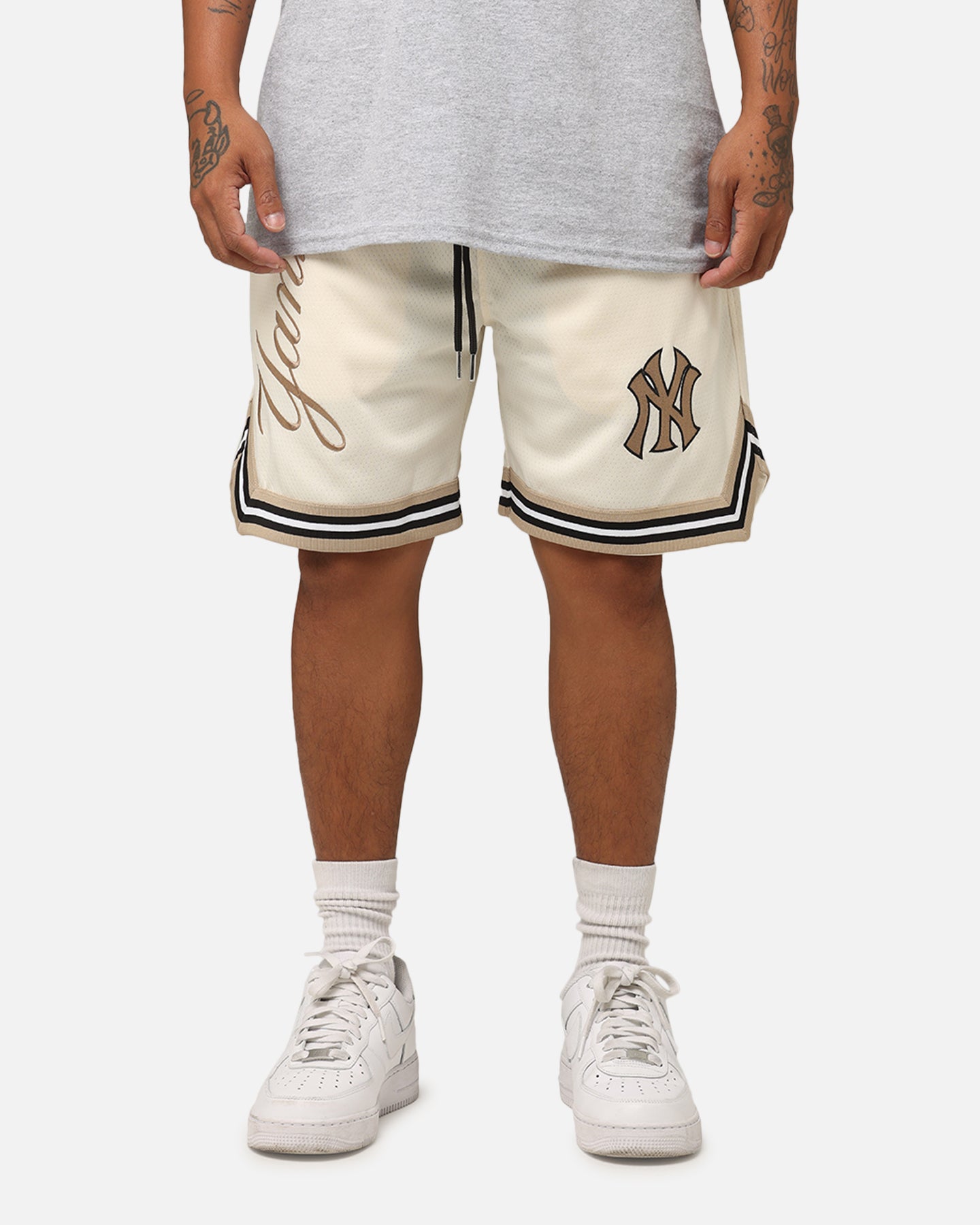 New Era New York Yankees Mesh Shorts Light Beige | Culture Kings NZ