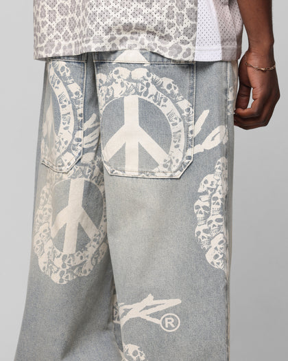 Loiter Peace Baggy Jeans Light Blue