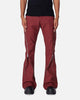 MNML D519 Leather Zipper Flare Pants Red