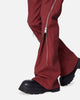 MNML D519 Leather Zipper Flare Pants Red