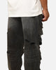 MNML Ultra Baggy Thrashed Denim Jeans Black