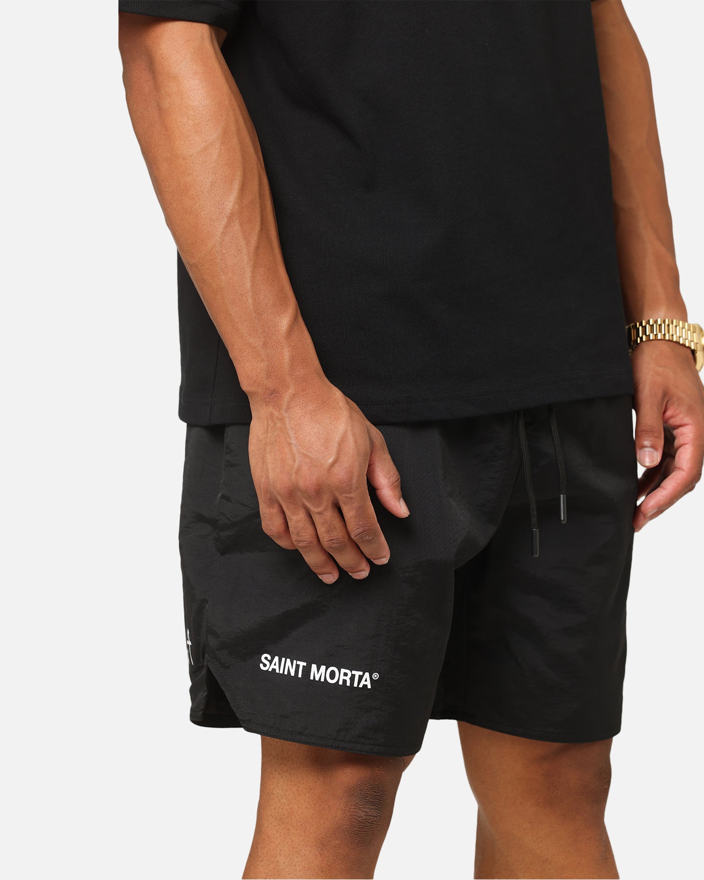 Saint Morta Official Nylon Shorts Black | Culture Kings NZ