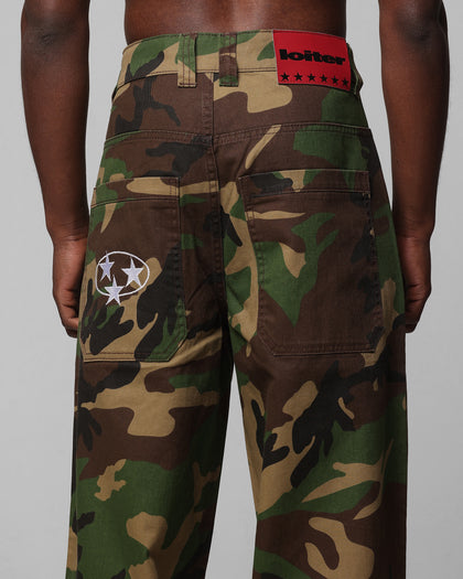Loiter Collateral Baggy Jeans Woodland Camo