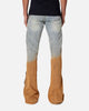MNML D519 Zipper Flare Denim Jeans Light Blue