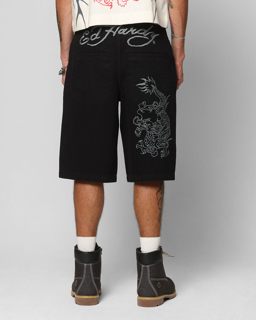 Ed Hardy Dragon Jorts Black | Culture Kings NZ