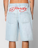Ed Hardy Dragon Jorts Light Blue