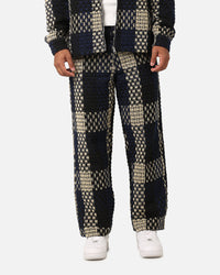 XXIII Textured Weave Pants Blue/Black/Yellow