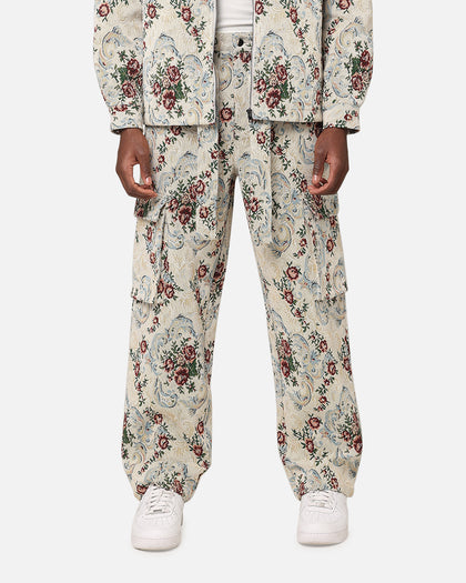 XXIII Floral Jacquard Cargo Pant White Antique