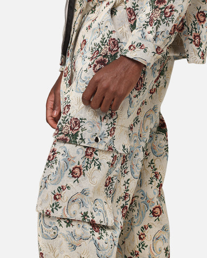 XXIII Floral Jacquard Cargo Pant White Antique