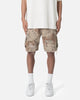 MNML Distressed Cargo Shorts Desert Camo