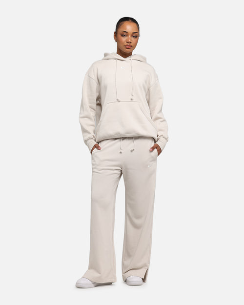 Nike Women's Sportswear Phoenix Fleece High Waisted Wide Leg Sweat Pants Lt Orewood Brown/Sail