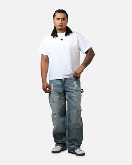 MNML V734 Double Western Jewel Denim Jeans Blue