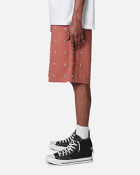 MNML All Over Button Shorts Rust