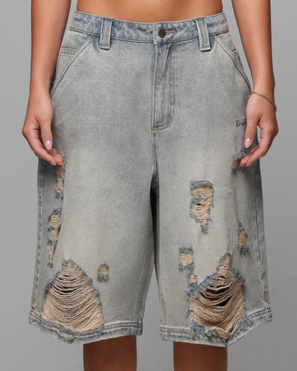 Loiter Collateral Distressed Jorts Vintage Blue