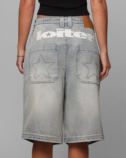 Loiter Collateral Distressed Jorts Vintage Blue