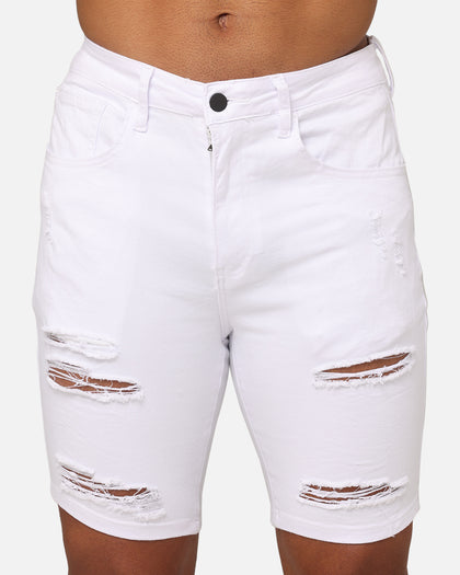 Saint Morta Dynasty Thrash V2 Denim Shorts White
