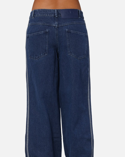 Adidas Women's Denim 3-Stripes Track Pants Indigo Denim