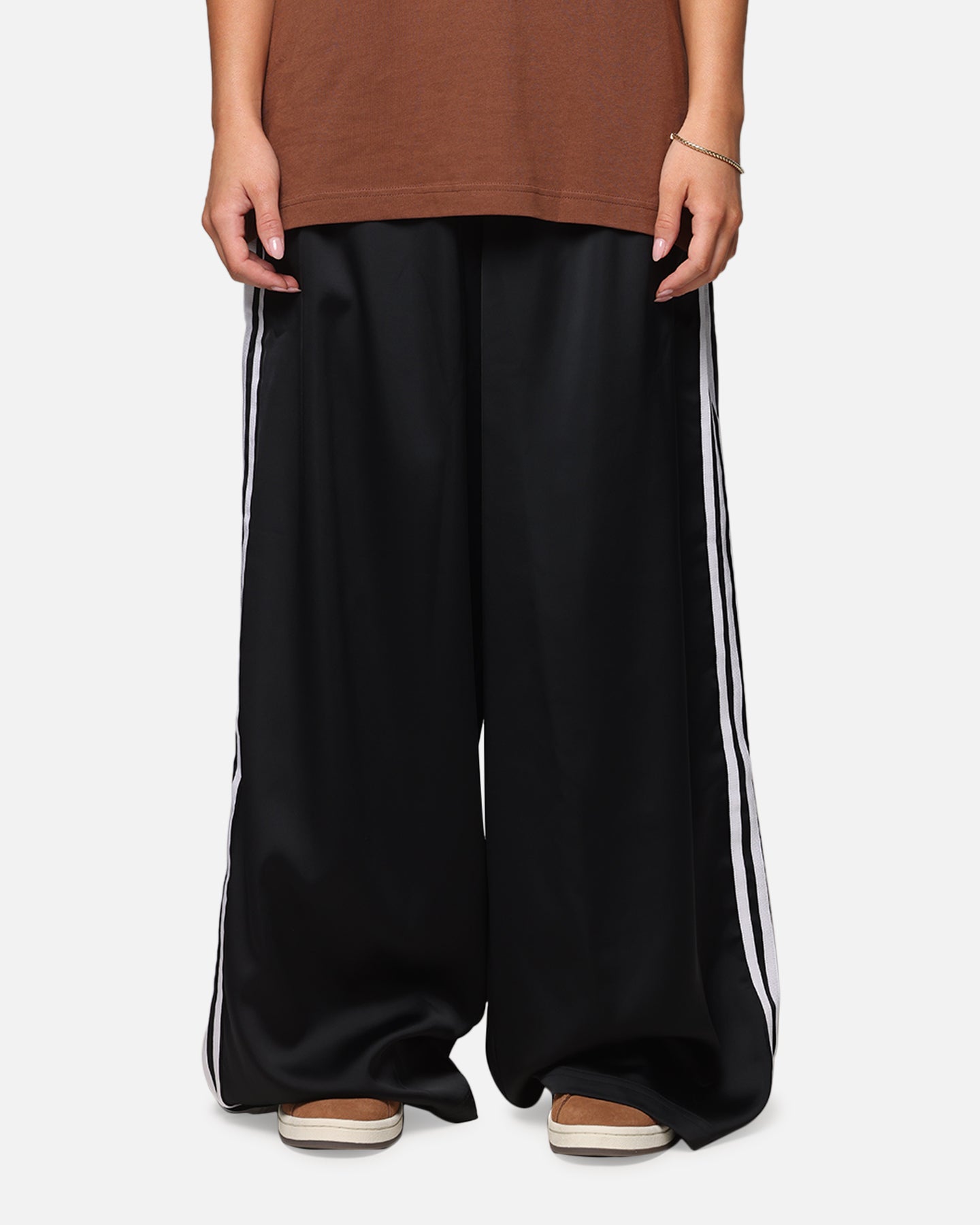 Adidas Women's Satin Wide Leg Pants Black | Culture Kings NZ