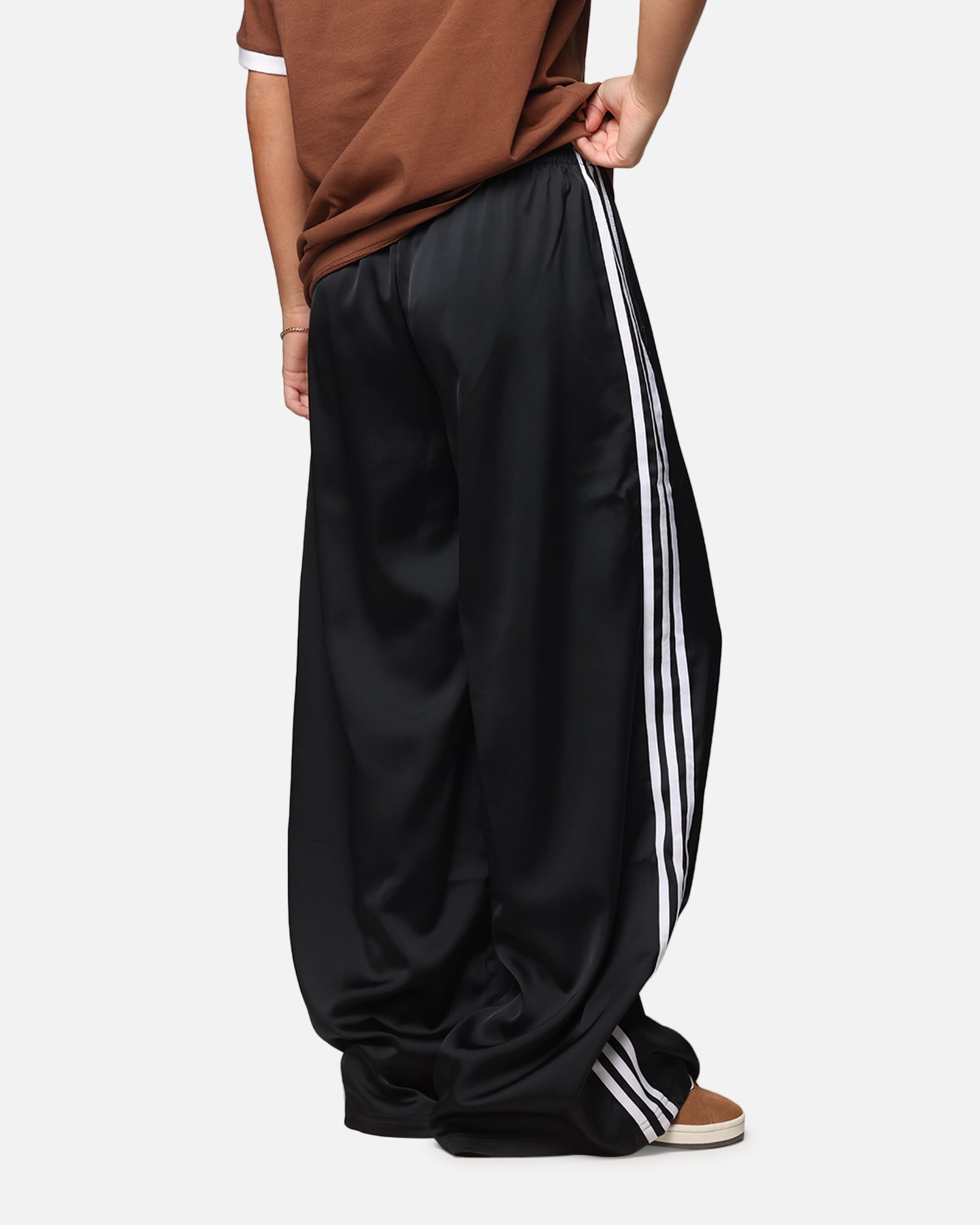 Adidas Women's Satin Wide Leg Pants Black | Culture Kings NZ