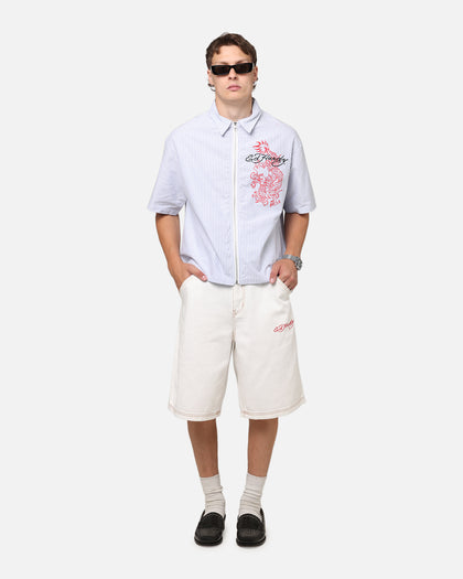 Ed Hardy Tiger Jorts Off White