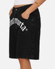 Saint Morta Amplus Gothic Denim Jort Shorts Black Shadow