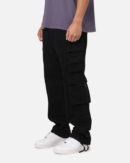 Saint Morta Modern Utility Cargo Pants Washed Black