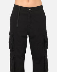 Saint Morta Modern Utility Cargo Pants Washed Black