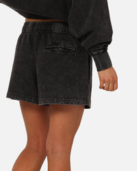 Pro Standard Women's Los Angeles Dodgers Washed Crystaline Shorts Washed Black