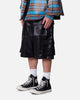 MNML Baggy Vegan Leather Cargo Shorts Black