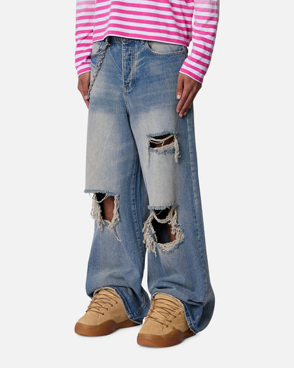 MNML Blowout Rave Denim Jeans Vintage Blue