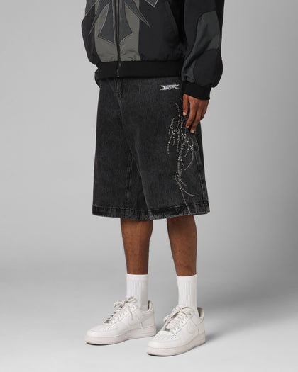 Loiter Goth Clique Jorts Black