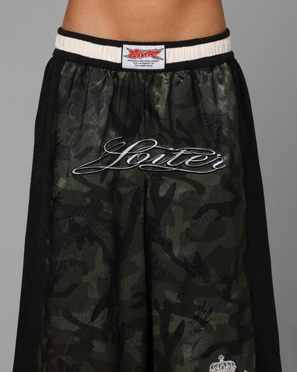 Loiter Fight Club 3 Quarter Shorts Woodland Camo