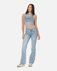 Ed Hardy Women's Low Rise Skinny Jeans Blue Denim