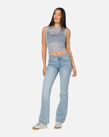 Ed Hardy Women's Low Rise Skinny Jeans Blue Denim