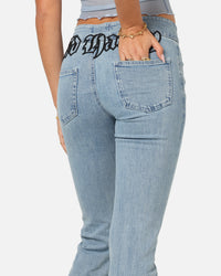 Ed Hardy Women's Low Rise Skinny Jeans Blue Denim