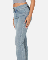 Ed Hardy Women's Low Rise Skinny Jeans Blue Denim