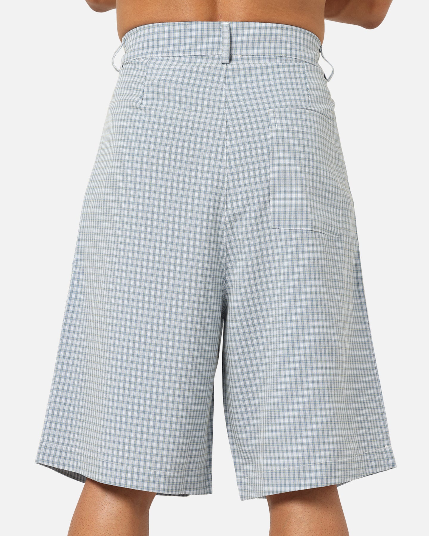 XXIII Baggy Pleated Shorts Blue Check | Culture Kings NZ