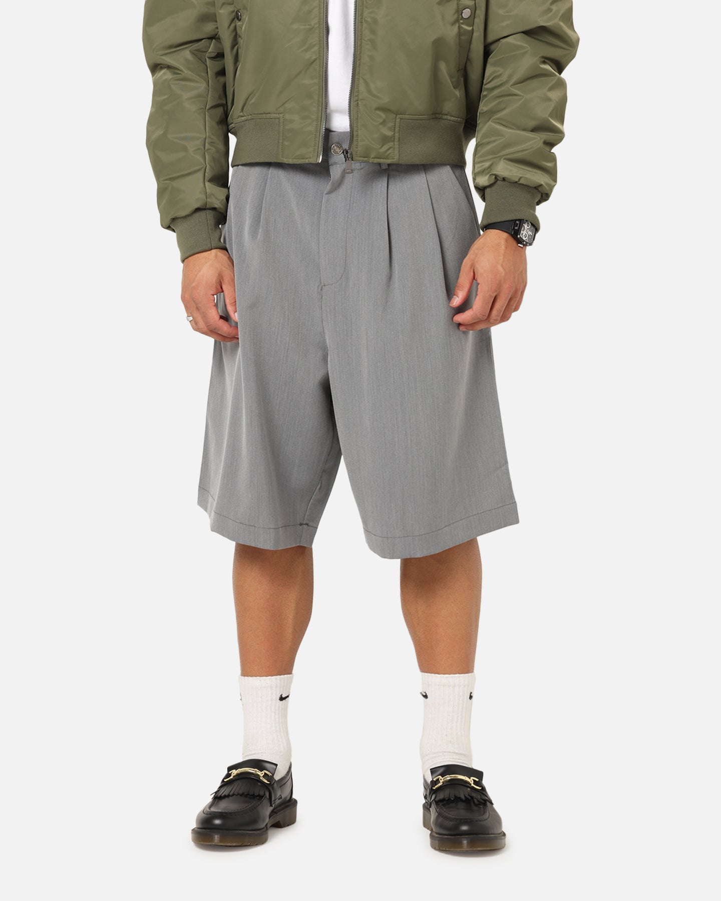 XXIII Baggy Pleated Shorts Grey | Culture Kings NZ