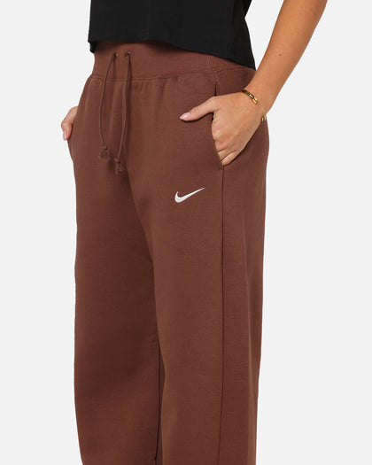 Nike Women's Sportswear Phoenix Fleece High Waisted Wide Leg Sweat Pants Fauna Brown/Sail