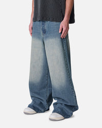 MNML Baggy Washed Rave Denim Jeans Medium Blue