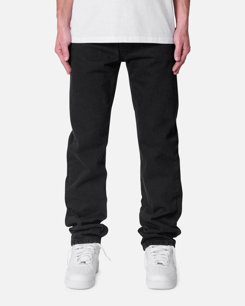 MNML Raw Straight Denim Jeans Rinsed Black