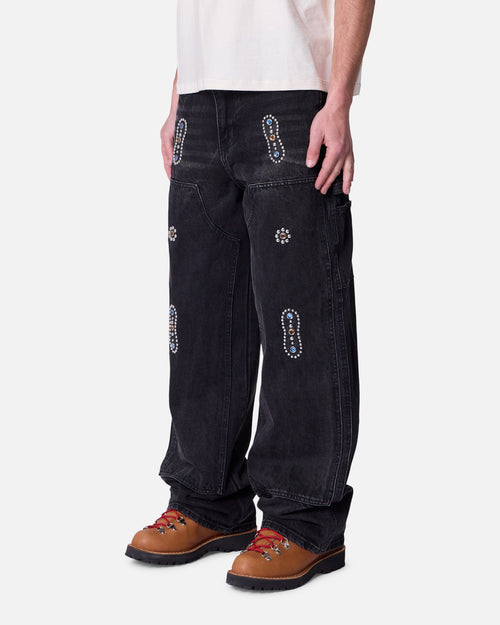 MNML V734 Western Jewel Denim Jeans Washed Black