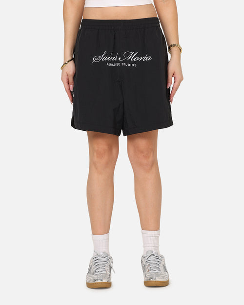 Saint Morta Saint Studios Logo Nylon Shorts Black