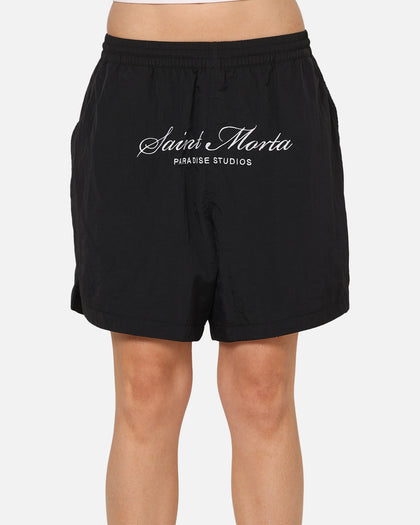 Saint Morta Saint Studios Logo Nylon Shorts Black