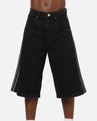 Adidas Firebird Denim Shorts Black Denim