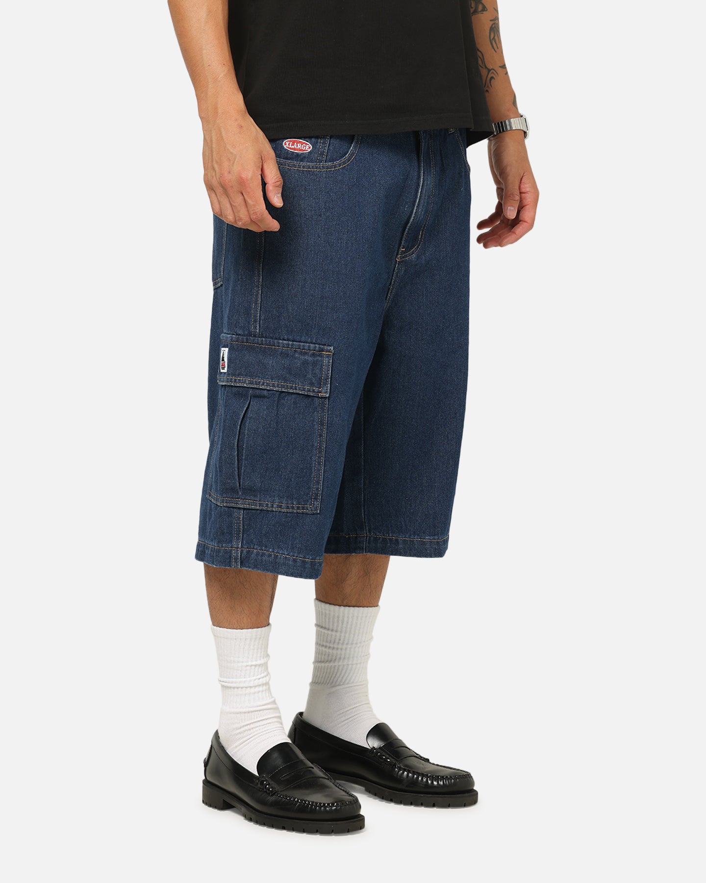 X-Large Baggy Cargo Denim 91 Shorts Dark Indigo | Culture Kings NZ