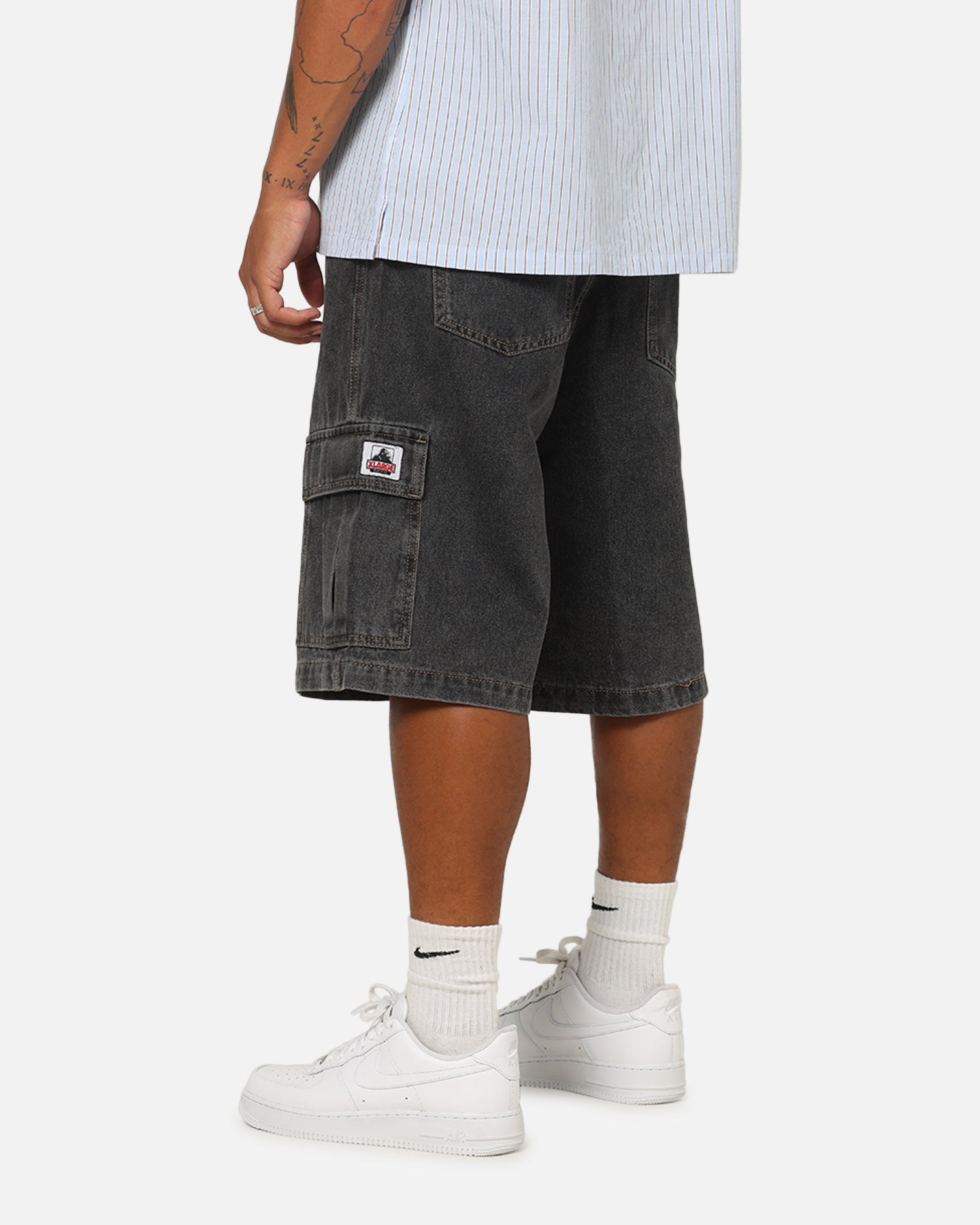 X-Large Baggy Cargo Denim 91 Shorts Washed Black | Culture Kings NZ