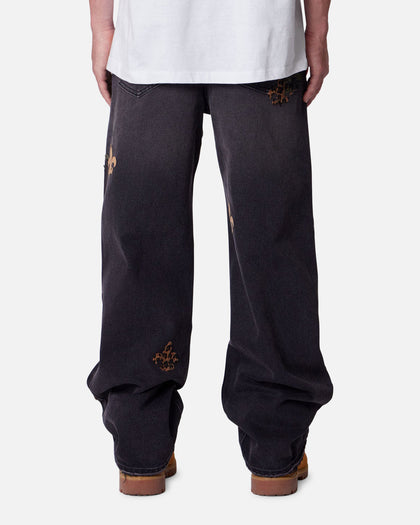 MNML Baggy Fleur Denim Jeans Black